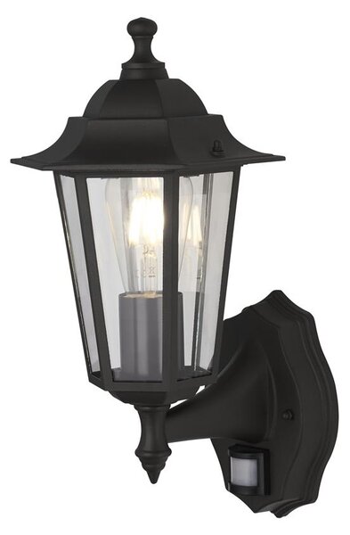 Alex Clear Glass Outdoor Wall Light In Black