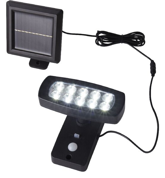 Solar Clear Polycarbonate ABS Outdoor Wall Light In Black