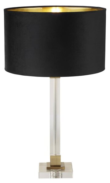 Scarborough Black Velvet Shade Table Lamp In Crystal Base