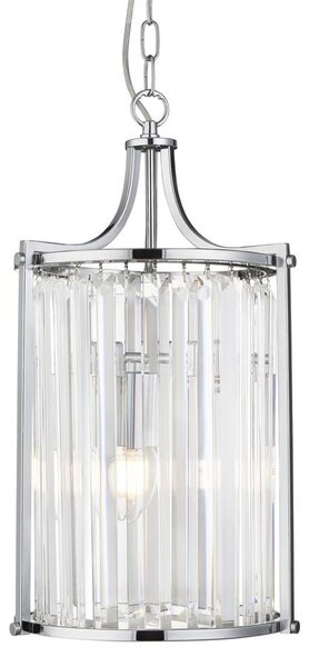 Victoria 2 Light Clear Crystal Shade Pendant Light In Chrome