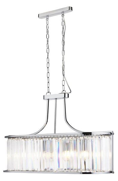 Victoria 5 Light Crystal Oval Pendant Light In Chrome