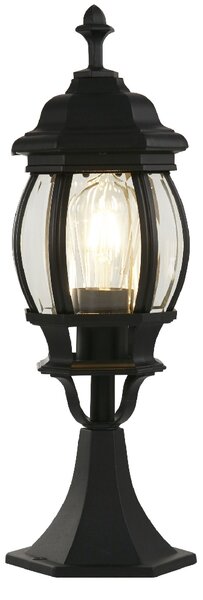 Bel Aire Clear Glass Shade Outdoor Post Light In Black