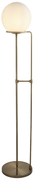 Sphere Opal Glass Floor Lamp In Antique Brass