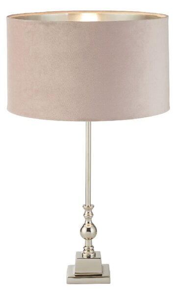 Whitby Pink Velvet Shade Table Lamp In Chrome