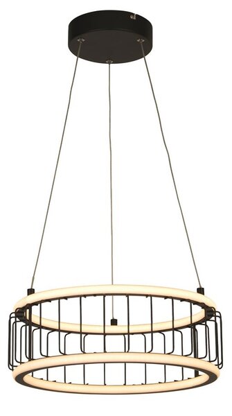 Circolo LED Cage Drum Pendant Light Small In Black And White