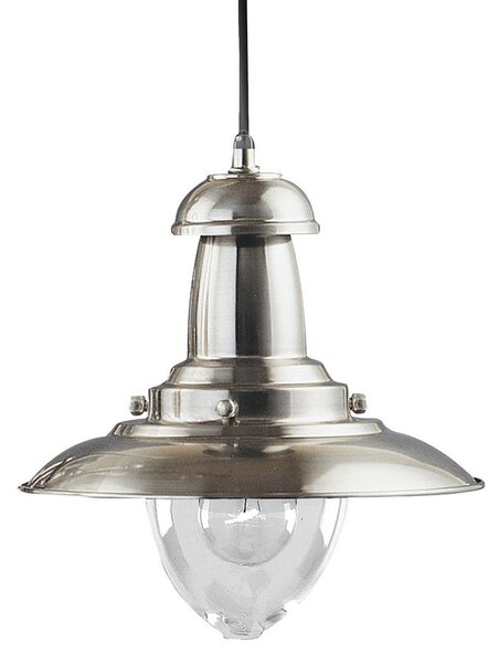 Fisherman Glass Shade Pendant Light In Silver