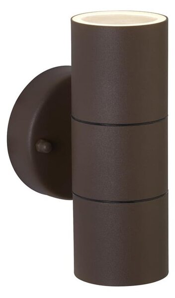 Metro LED Outdoor Wall Light Large In Rustic Brown