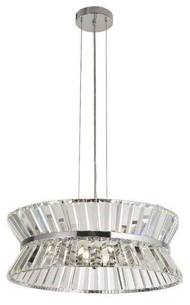 Uptown 7 Light Clear Crystal Pendant Light In Chrome