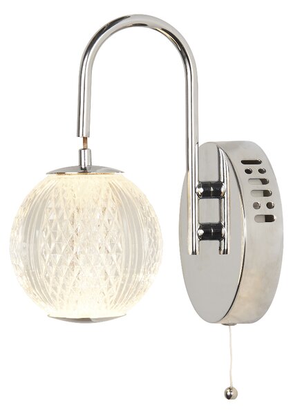 Allure Clear Acrylic Shade Wall Light In Chrome