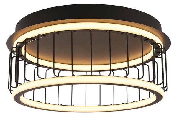 Circolo LED Cage Flush Ceiling Light Small In Black And White