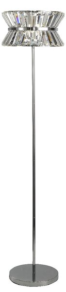 Uptown 3 Light Clear Crystal Floor Lamp In Chrome