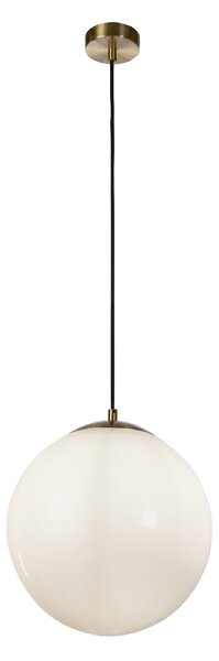 Atom Opal Shade Ceiling Pendant Light In Satin Brass