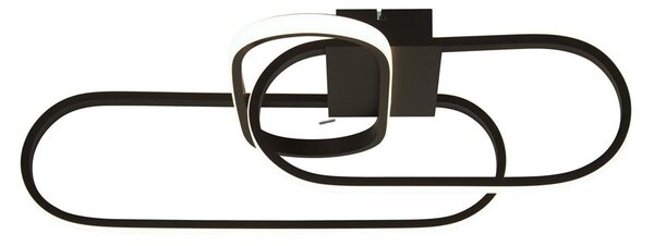 Clip LED Triple Loop Shape Flush Ceiling Light In Black