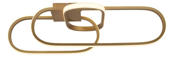 Clip LED Triple Loop Shape Flush Ceiling Light In Gold