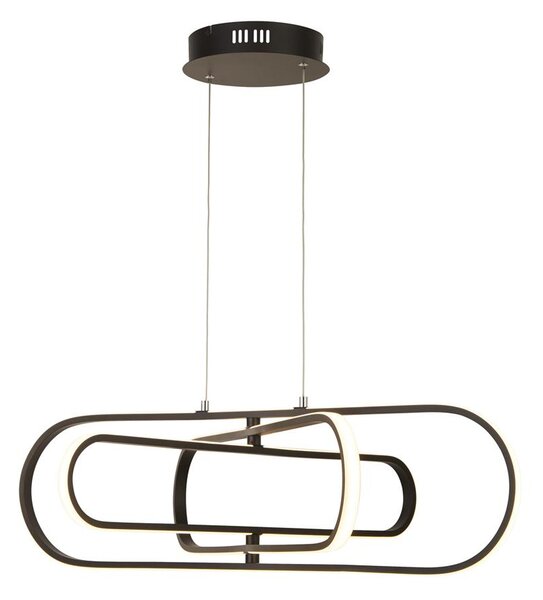 Clip LED 3 Opal Shape Ceiling Pendant Light In Black