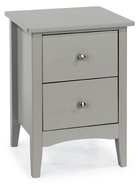 Kamuy Wooden Tall Bedside Cabinet With 2 Drawers In Grey