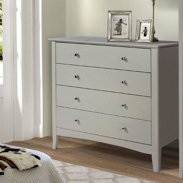 Kamuy Wooden Chest Of 4 Drawers In Grey