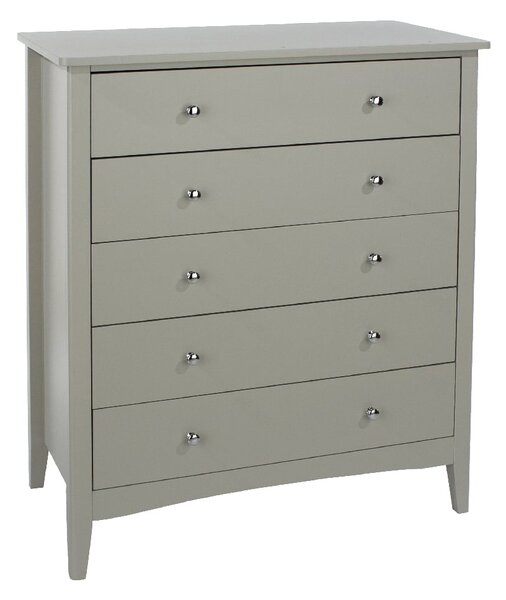 Kamuy Wooden Chest Of 5 Drawers In Grey