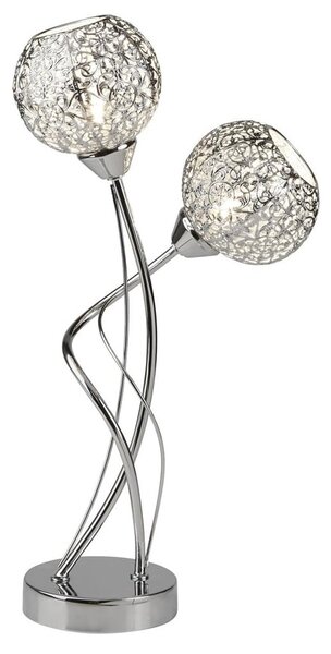 Souk 2 Light Laser Cut Shade Table Lamp In Chrome