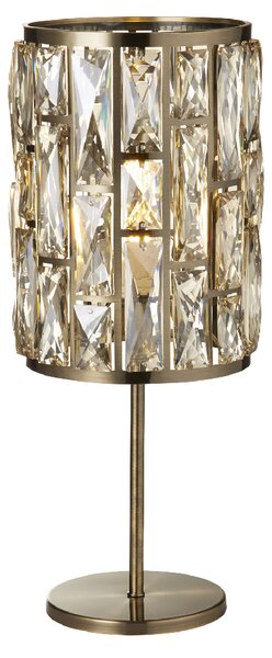 Bijou Champagne Glass Table Lamp In Antique Brass