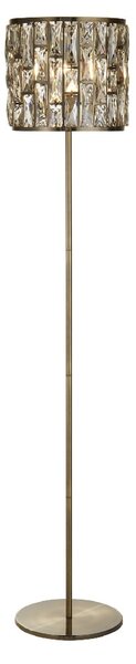 Bijou Champagne Glass Floor Lamp In Antique Brass