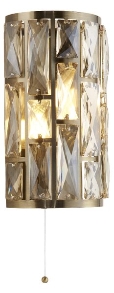 Bijou Champagne Glass Wall Light In Antique Brass