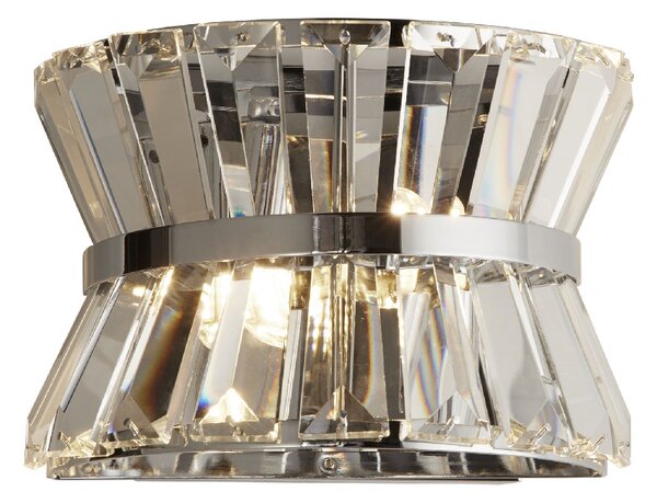 Uptown 2 Light Clear Crystal Wall Light In Chrome