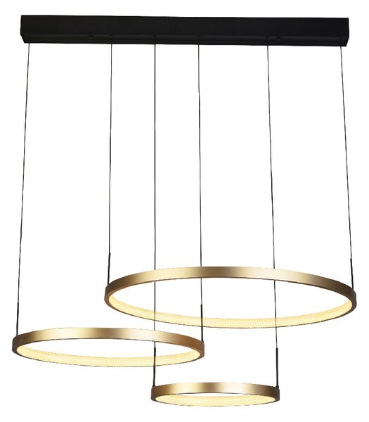 Grace 3 Ring Pendant Light In Gold And Black