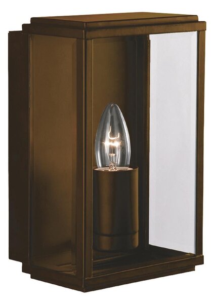 Arnhem Glass Shade Outdoor Wall Light In Rustic Brown