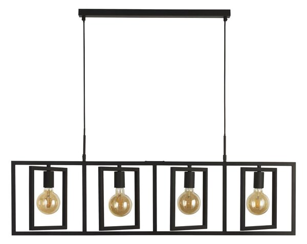 Plaza 4 Light Pendant Light Square In Matt Black