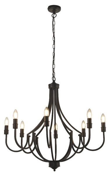 Lodge 8 Light Pendant Light In Black