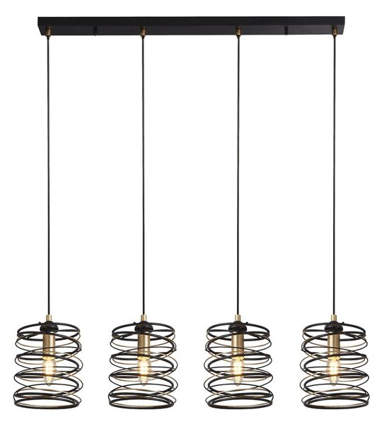 Spring 4 Light Bar Pendant Light In Gold And Black