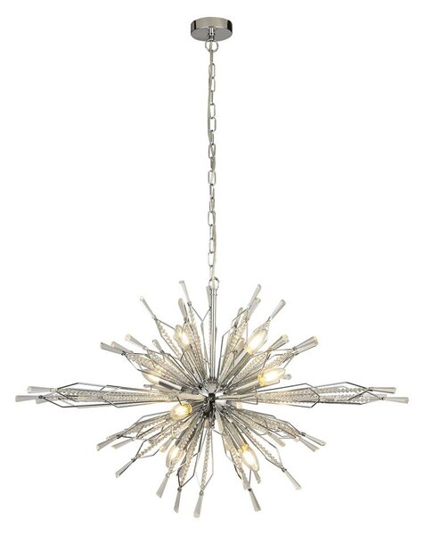 Starburst 8 Light Glass Ceiling Pendant Light In Chrome