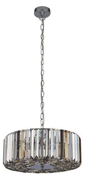 Chapeau 5 Light Crystal Glass Pendant Flush Light In Chrome