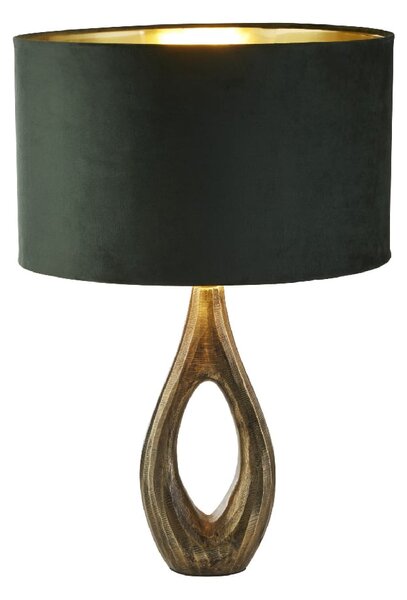 Bucklow Green Shade Lamp Table With Brass Base