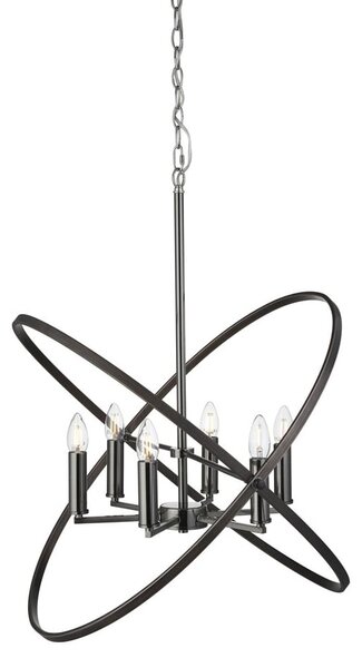 Hoopla 6 Light Ceiling Pendant Light In Pewter