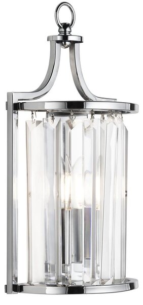 Victoria Clear Crystal Wall Light In Chrome