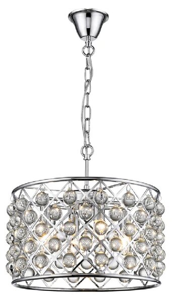 Brent 4 Light Crystal Droplets Pendant Light In Chrome