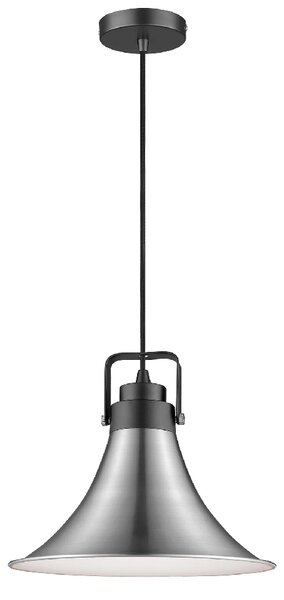 Anerley Metal Pendant Light In Satin Nickel And Matt Black