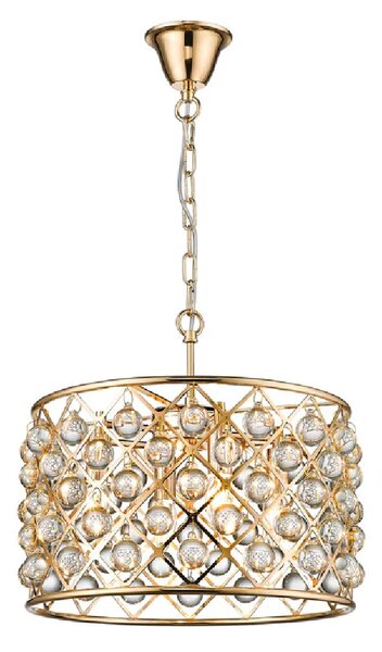 Brent 4 Light Crystal Droplets Pendant Light In Gold