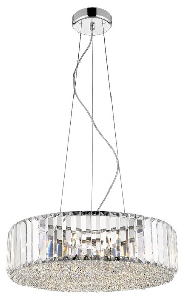 Belgravia 5 Light Clear Crystal Pendant Light In Chrome