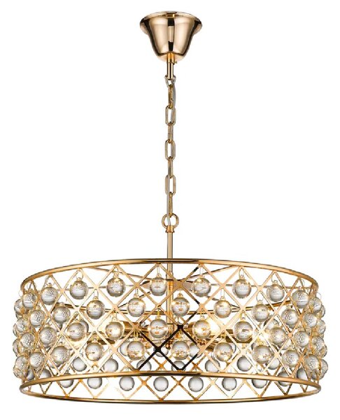 Brent 6 Light Crystal Droplets Pendant Light In Gold