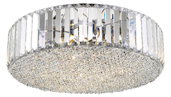 Belgravia Clear Crystal Flush Fitting Light In Chrome