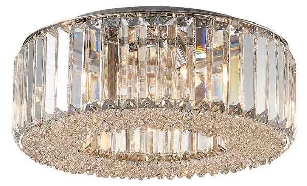 Belgravia 5 Light Clear Crystal Flush Light In Chrome