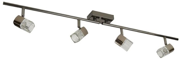 Blocs 4 Light Clear Glass Bar Spotlight In Chrome