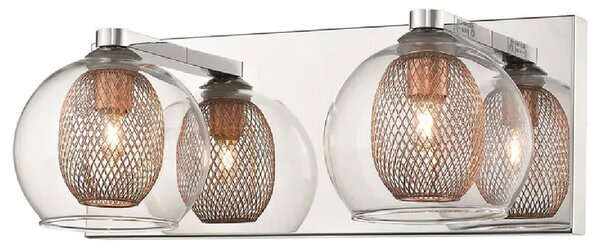 Cannonbury Clear Glass Shade Wall Light In Copper