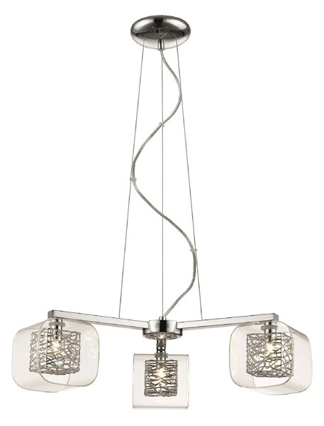 Holland 3 Light Clear Glass Pendant Light In Chrome