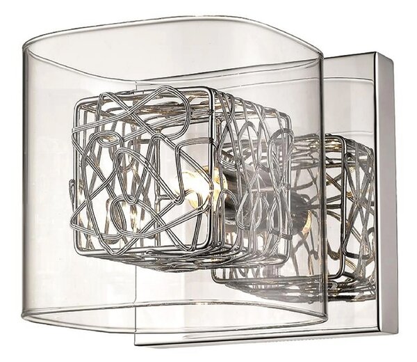 Holland Clear Glass Wall Light In Chrome