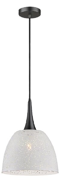 Holborn White Shade Pendant Light Small In Matt Black