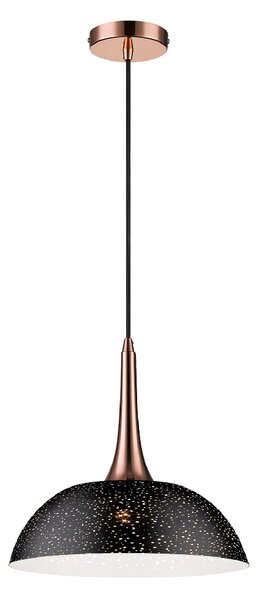 Holborn Matt Black Shade Pendant Light Large In Copper